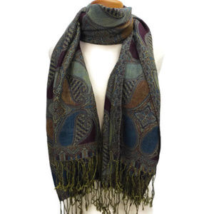 Unbranded Scarves 2 Paisley Multi Color Geometric